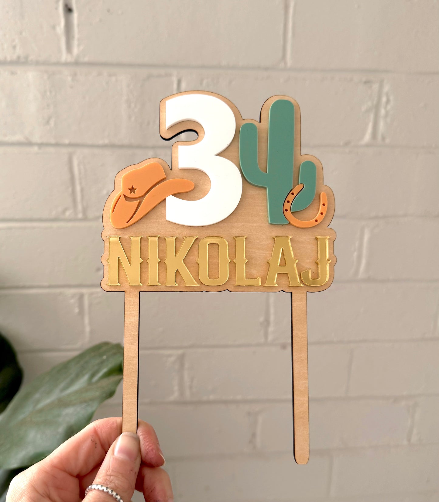 Personalised Cowboy Cake Topper