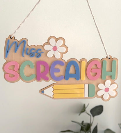 Custom Teacher Door Sign