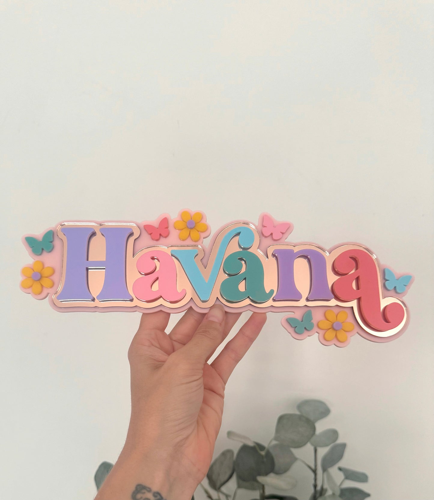 Flower & Butterfly Name Plaque