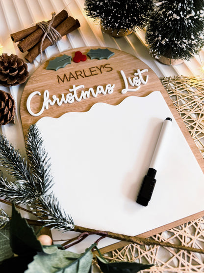 Christmas Wishlist Dry Erase Sign