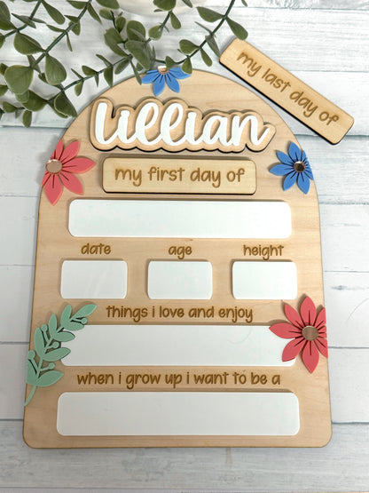 Flower Back to School Board - Medium/ Large