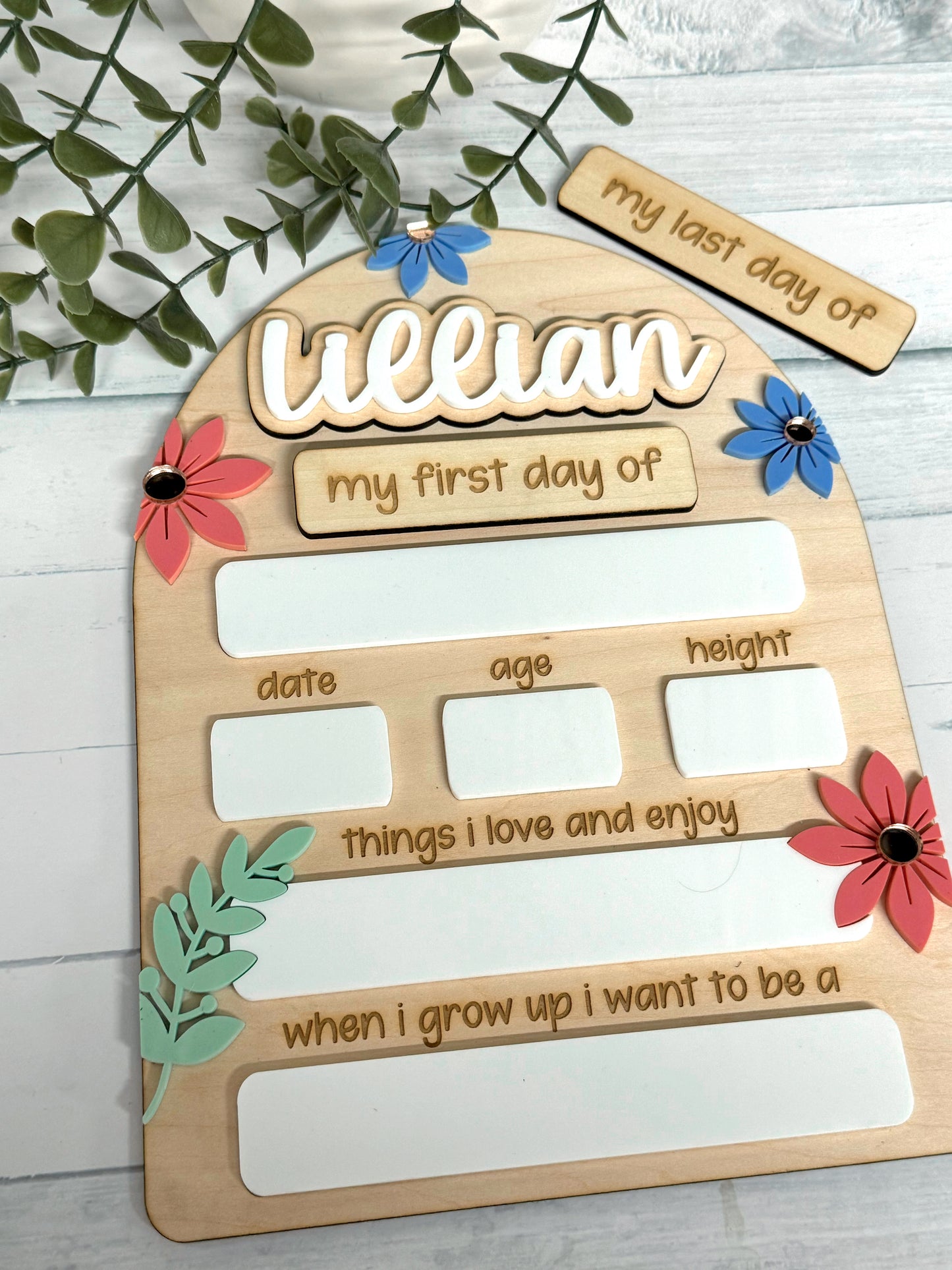 Flower Back to School Board - Medium/ Large