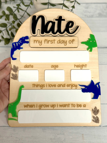 Dinosaur Back to School Board - Large