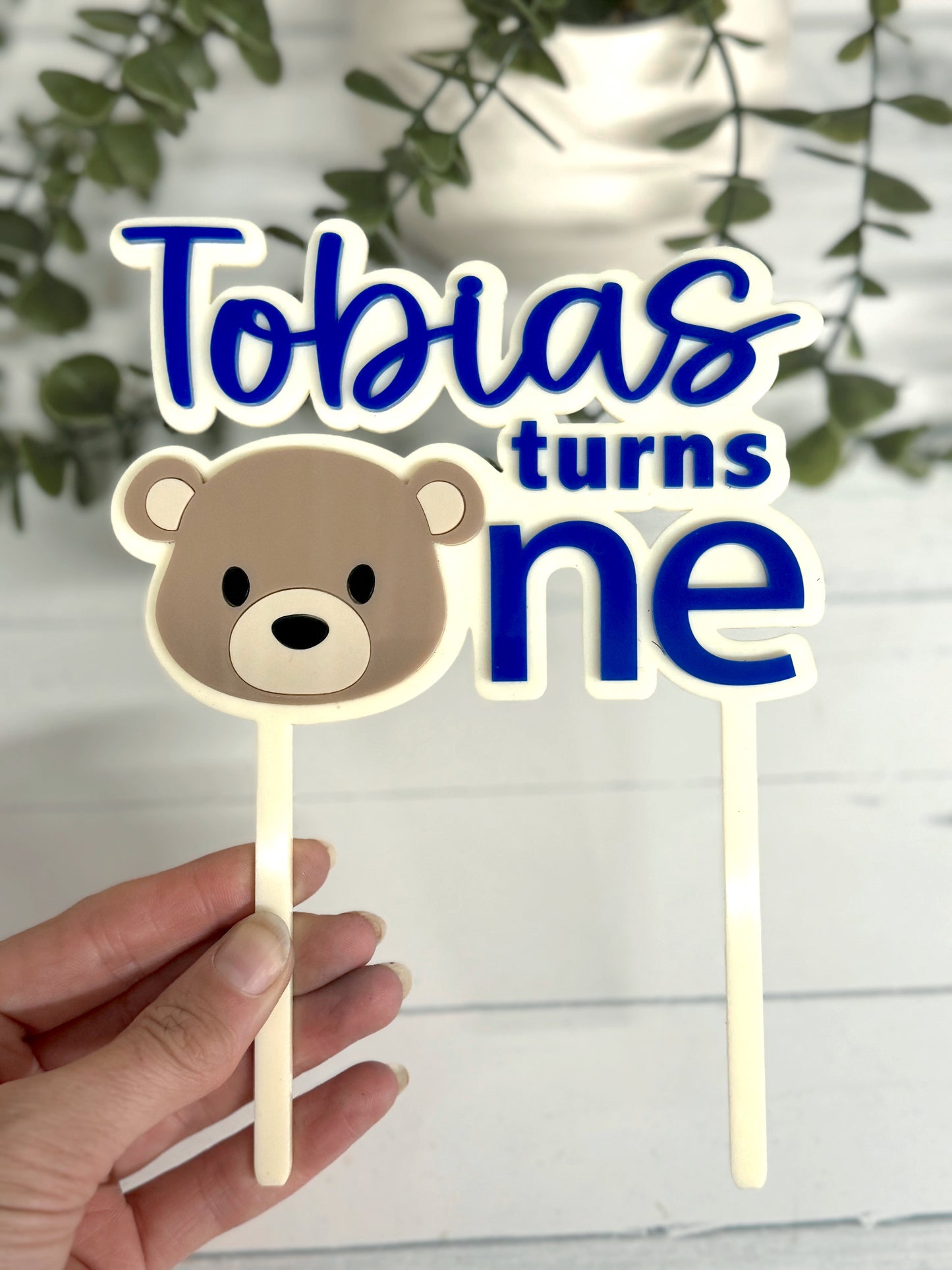 Beary First Cake Topper