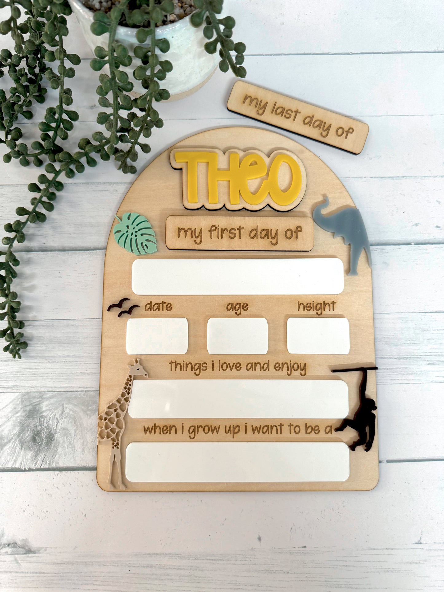Safari Back to School Board - Medium/ Large
