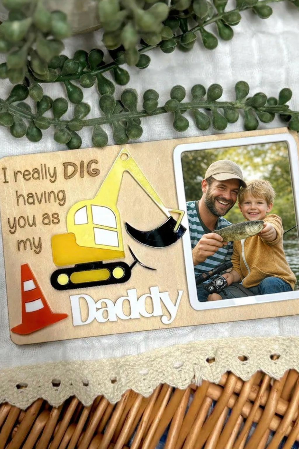 Father's Day Digger Photo Fridge Magnet