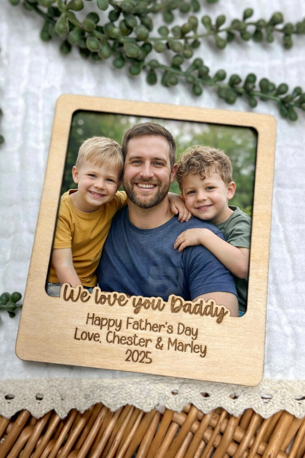 Father's Day Wooden Photo Fridge Magnet