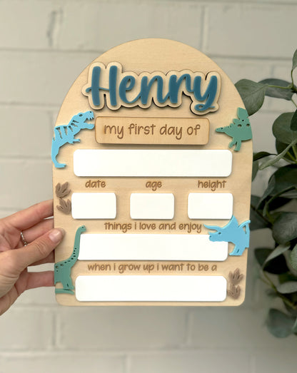 Dinosaur Back to School Board - Large