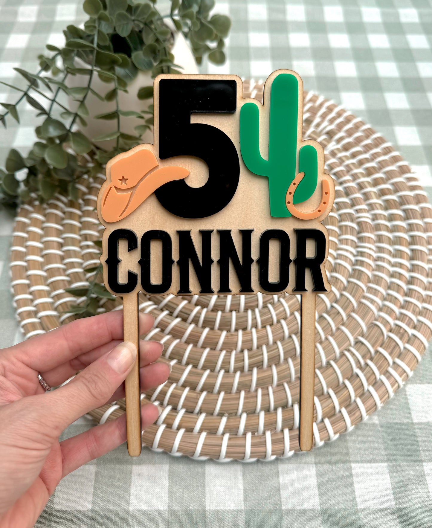 Personalised Cowboy Cake Topper