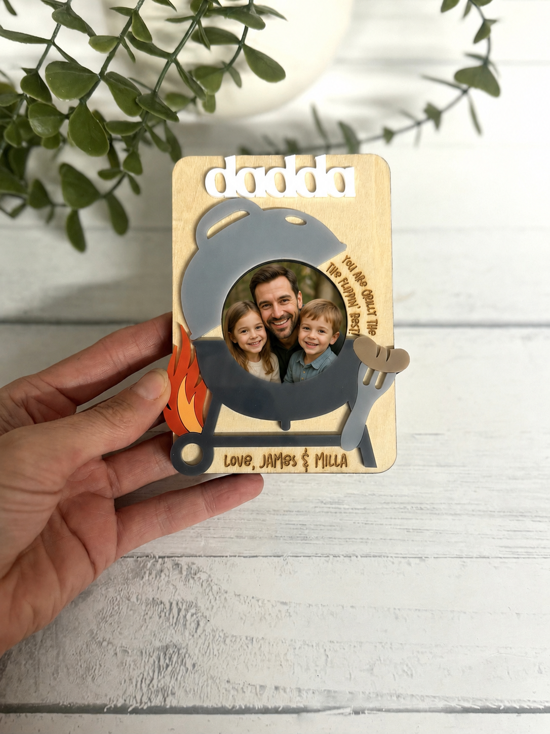 Father's Day BBQ Photo Fridge Magnet