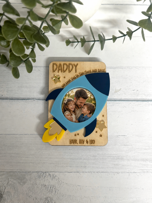 Father's Day Rocket Photo Fridge Magnet