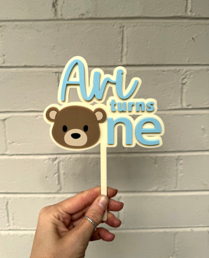 Beary First Cake Topper