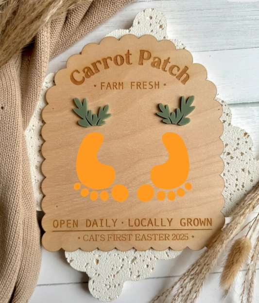 My First Easter Carrot Footprint Plaque