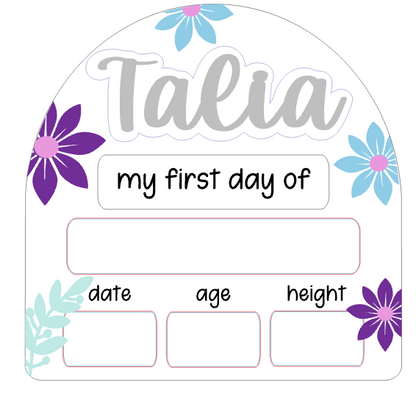 Flower Back to School Board - Medium/ Large