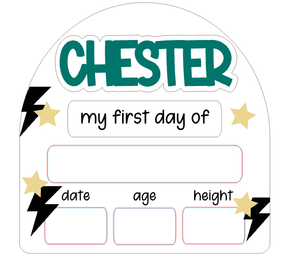 Stars & Lightning Back to School Board - Medium/ Large
