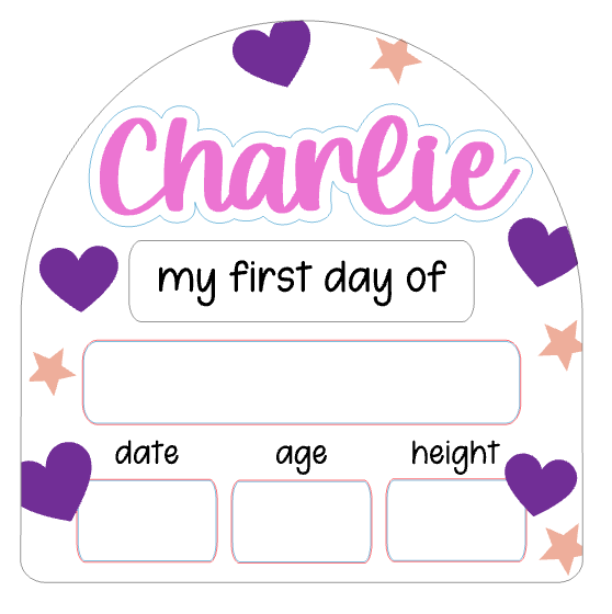 Love Heart Back to School Board - Medium/ Large