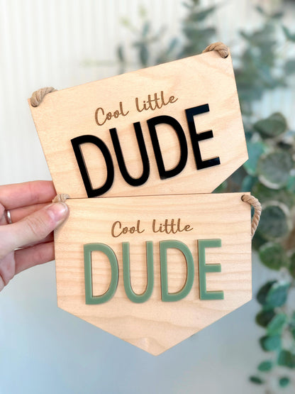 Cool Little Dude Mini Hanging Plaque