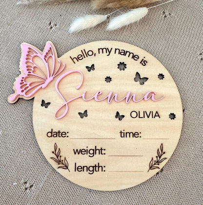 Butterfly Birth Announcement