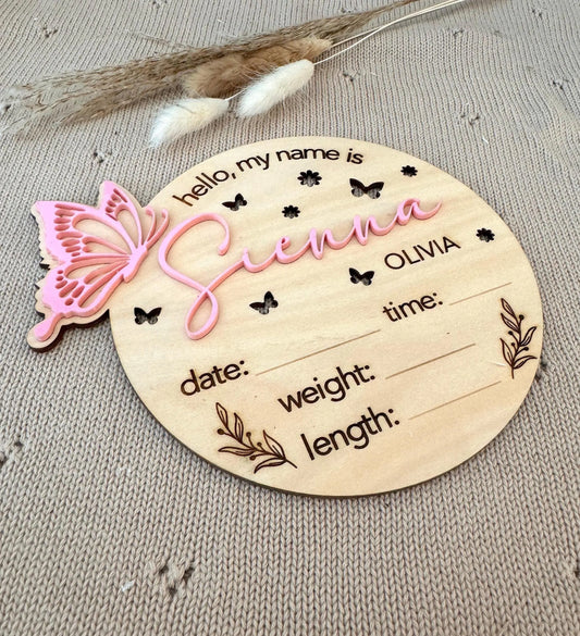 Butterfly Birth Announcement