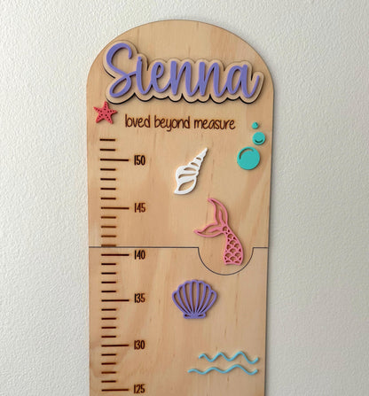 Personalised Mermaid Growth Chart
