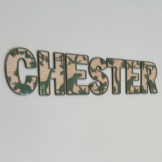 Dinosaur Initial Name Sign