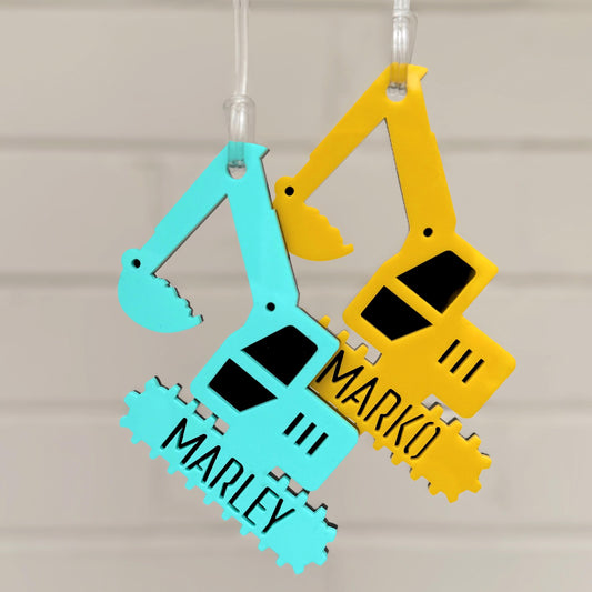 Construction Digger Bag Tag