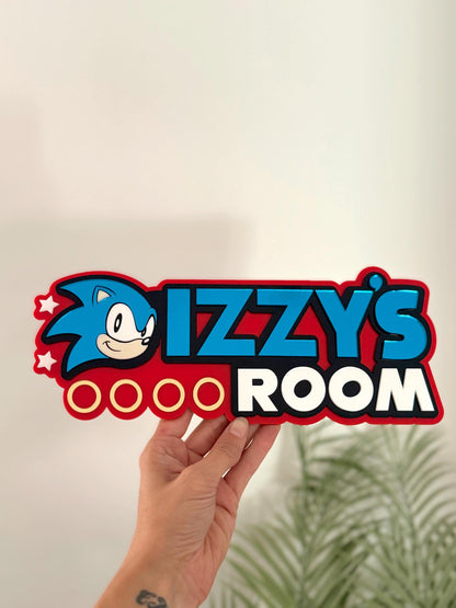 Sonic Hedgehog Name Plaque