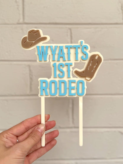 Cowboy First Rodeo Cake Topper