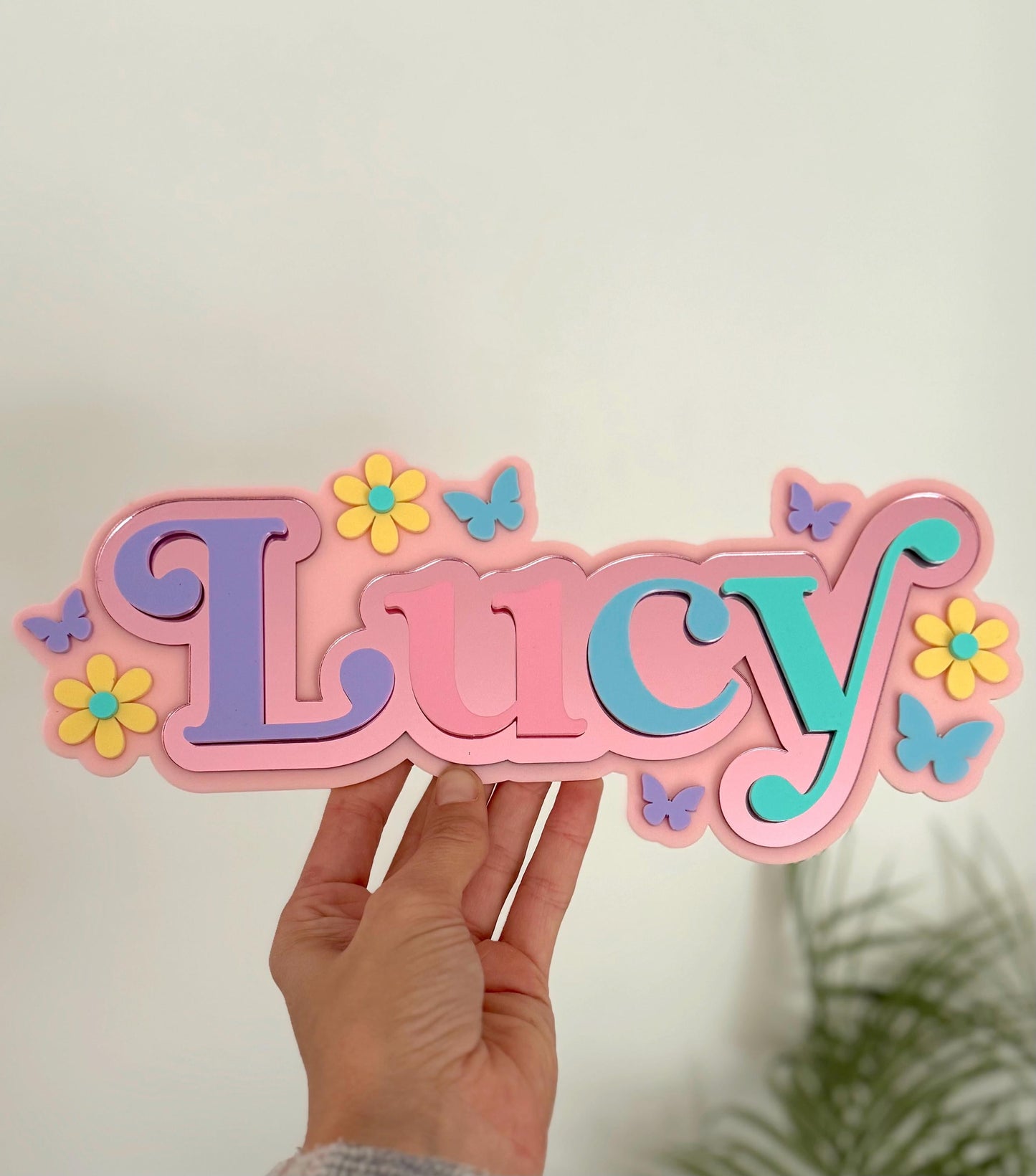 Flower & Butterfly Name Plaque