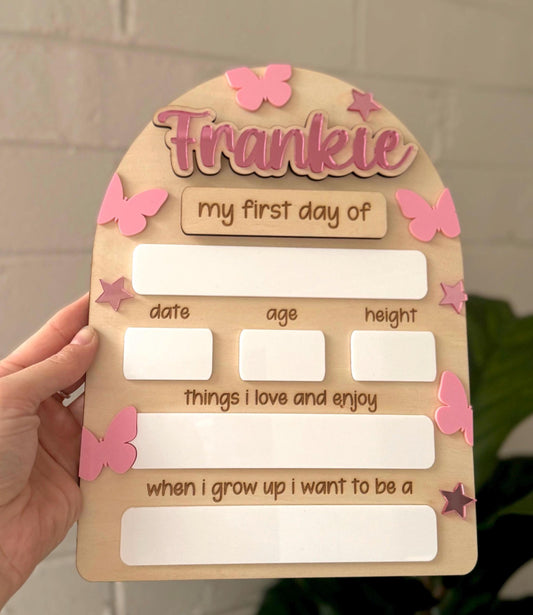 Butterfly Back to School Board