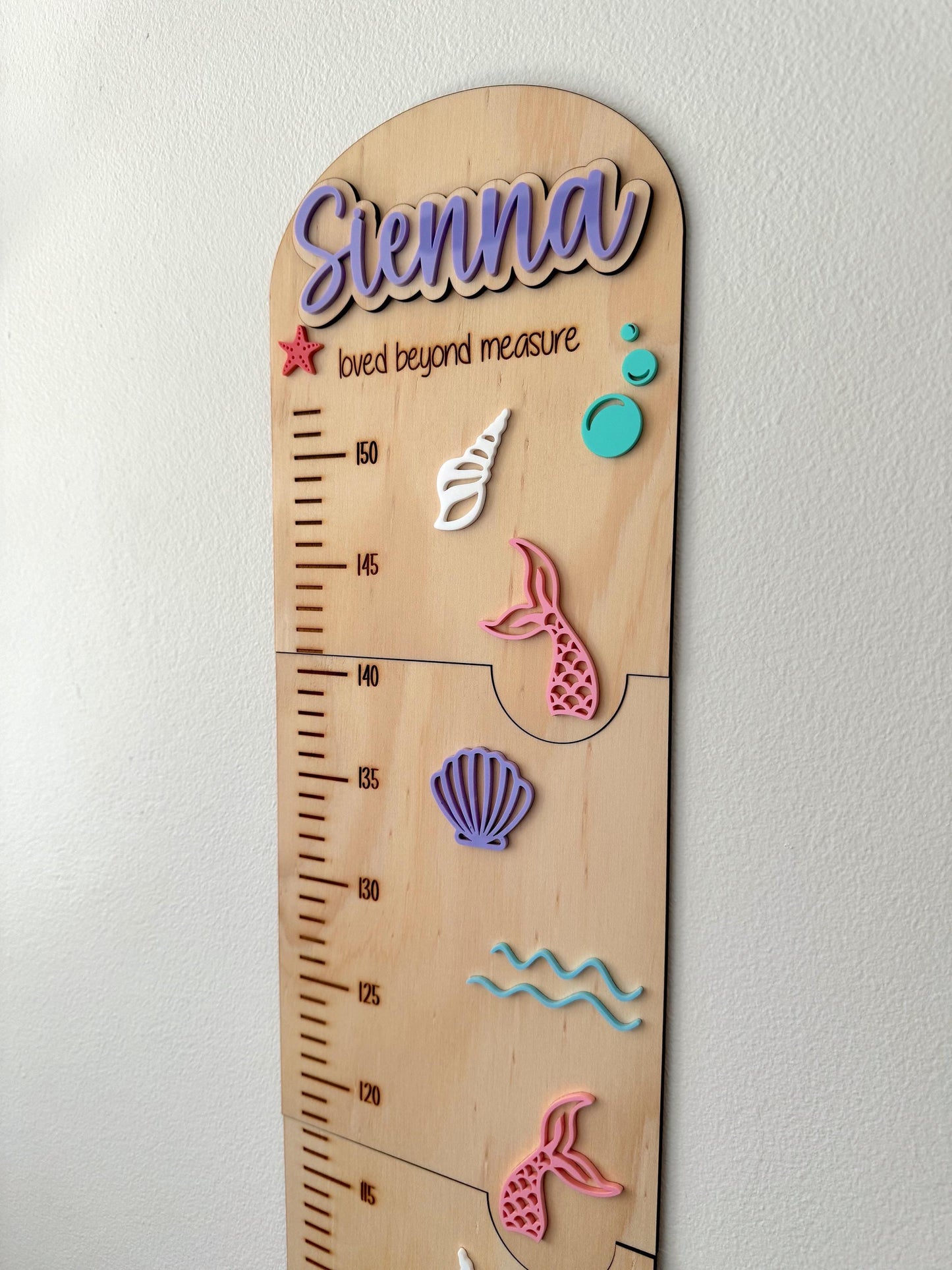 Personalised Mermaid Growth Chart