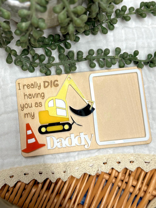 Father's Day Digger Photo Fridge Magnet