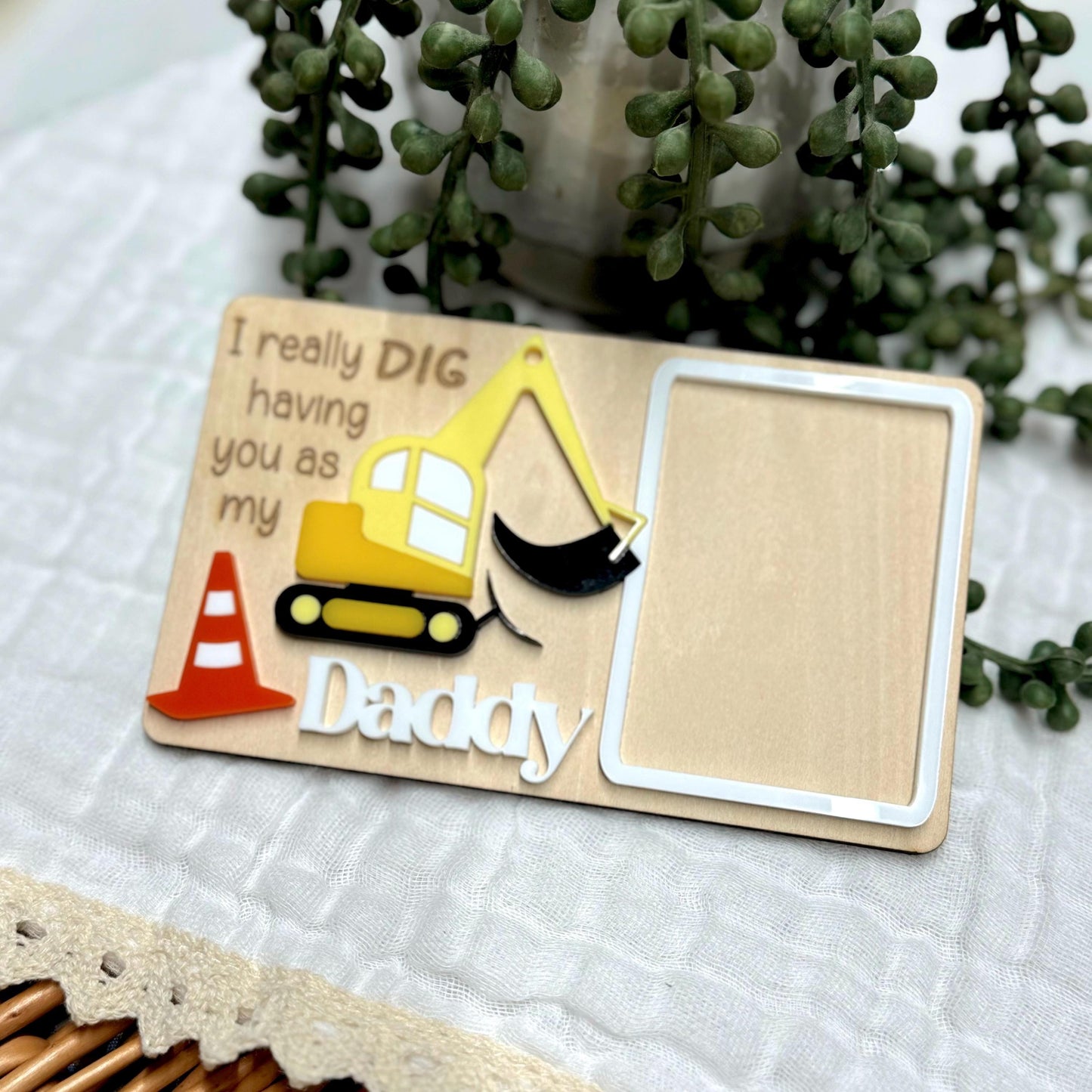 Father's Day Digger Photo Fridge Magnet