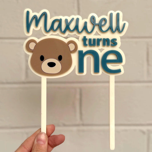 Beary First Cake Topper