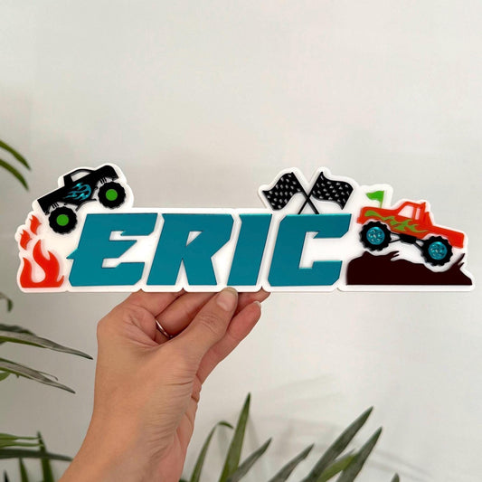 Monster Truck Name Plaque