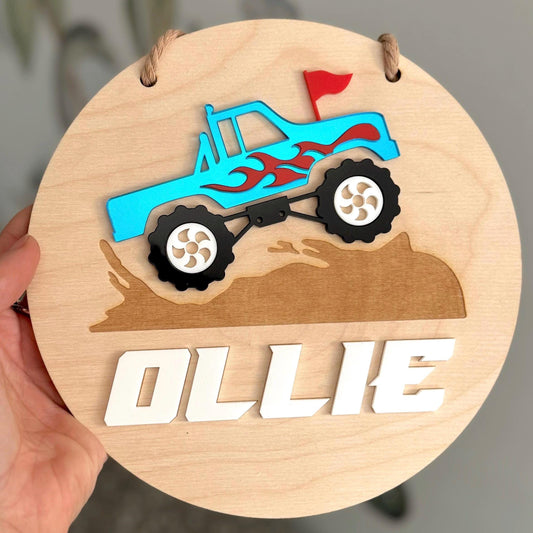 Monster Truck Room Plaque