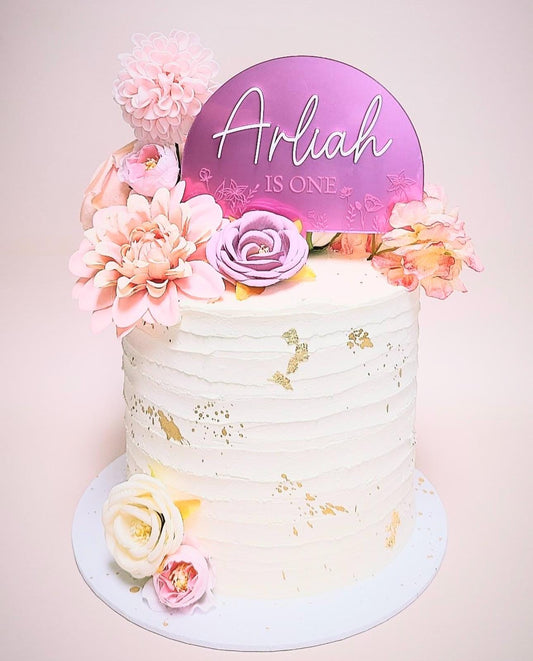 Floral Acrylic Cake Topper