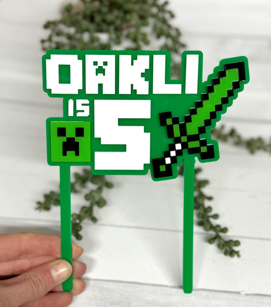 Mine Craft Cake Topper