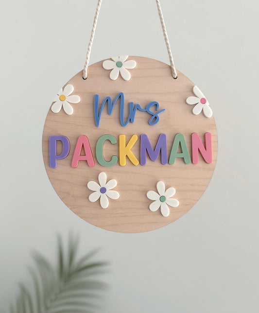 Personalised Teacher Door Sign