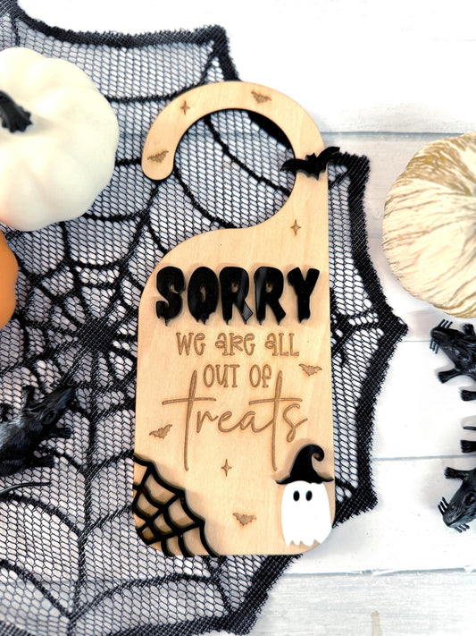 Trick or Treat Out of Treats Door Hanger