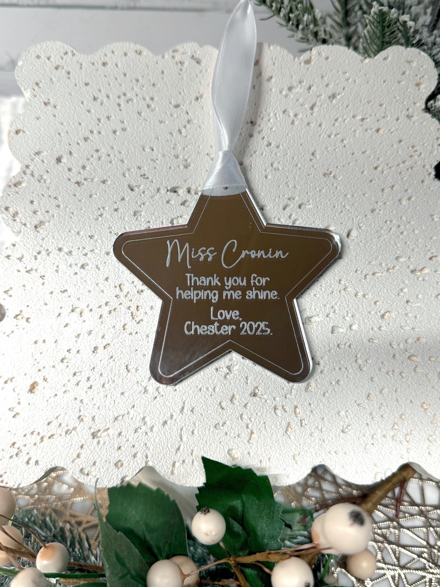Christmas Star Teacher Gift Ornament