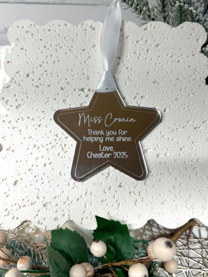 Christmas Star Teacher Gift Ornament