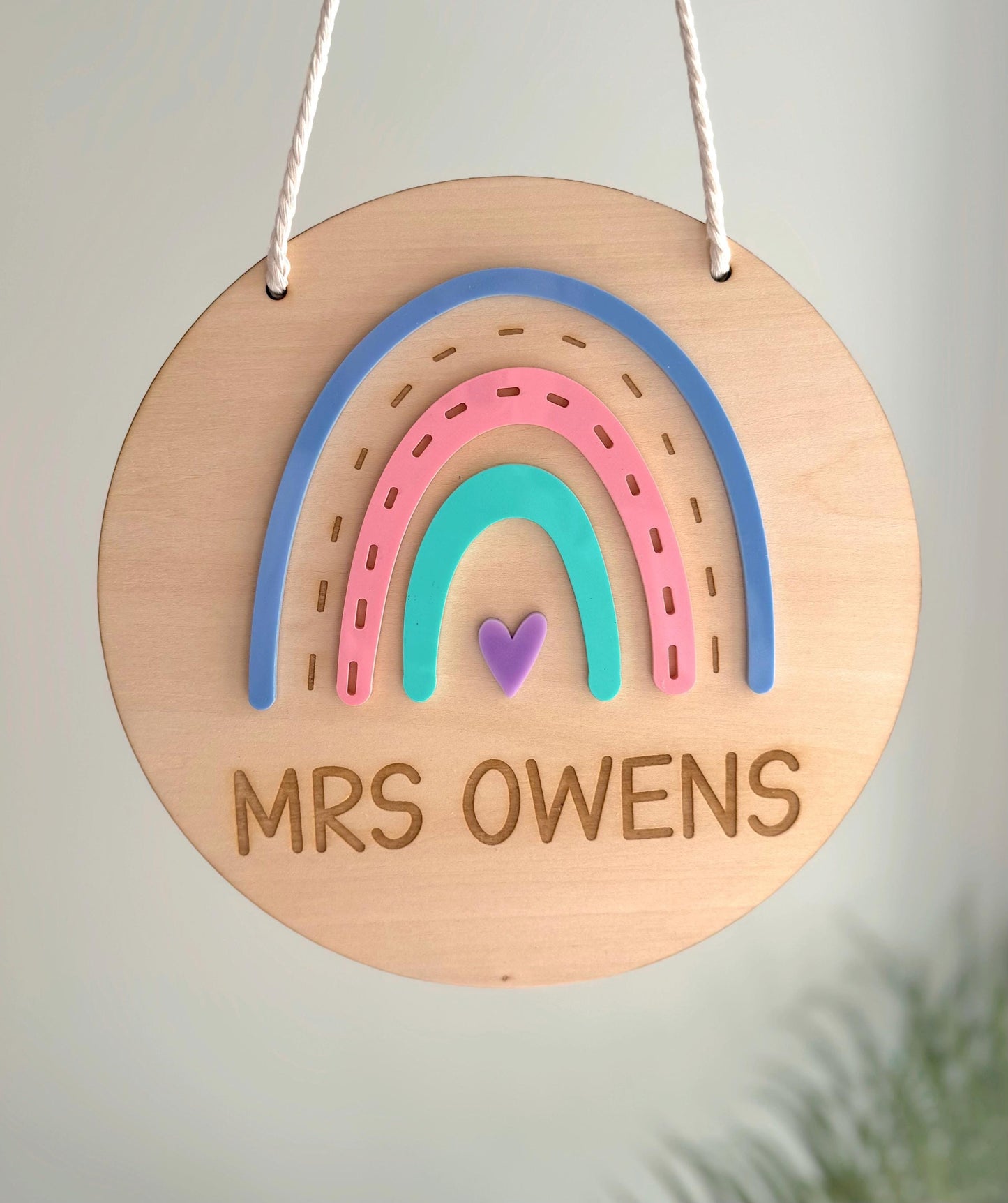 Rainbow Teacher Door Sign