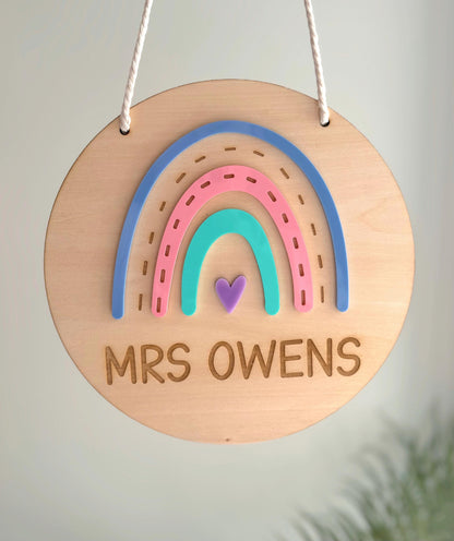 Rainbow Teacher Door Sign