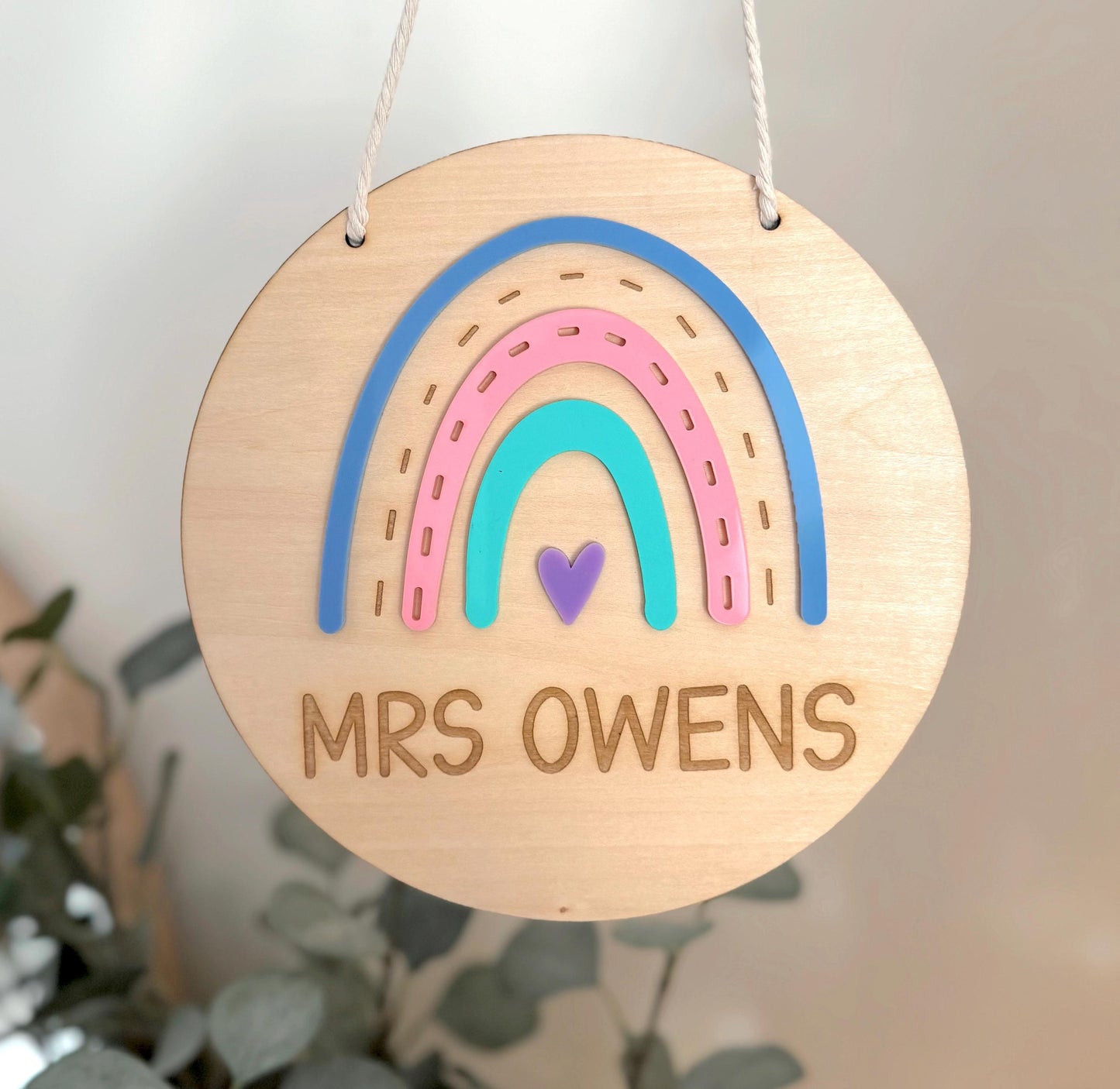 Rainbow Teacher Door Sign