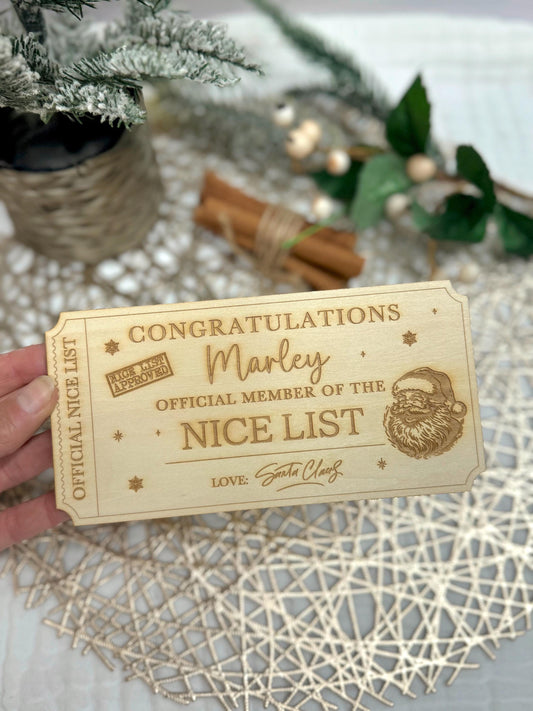 Christmas Nice List Ticket