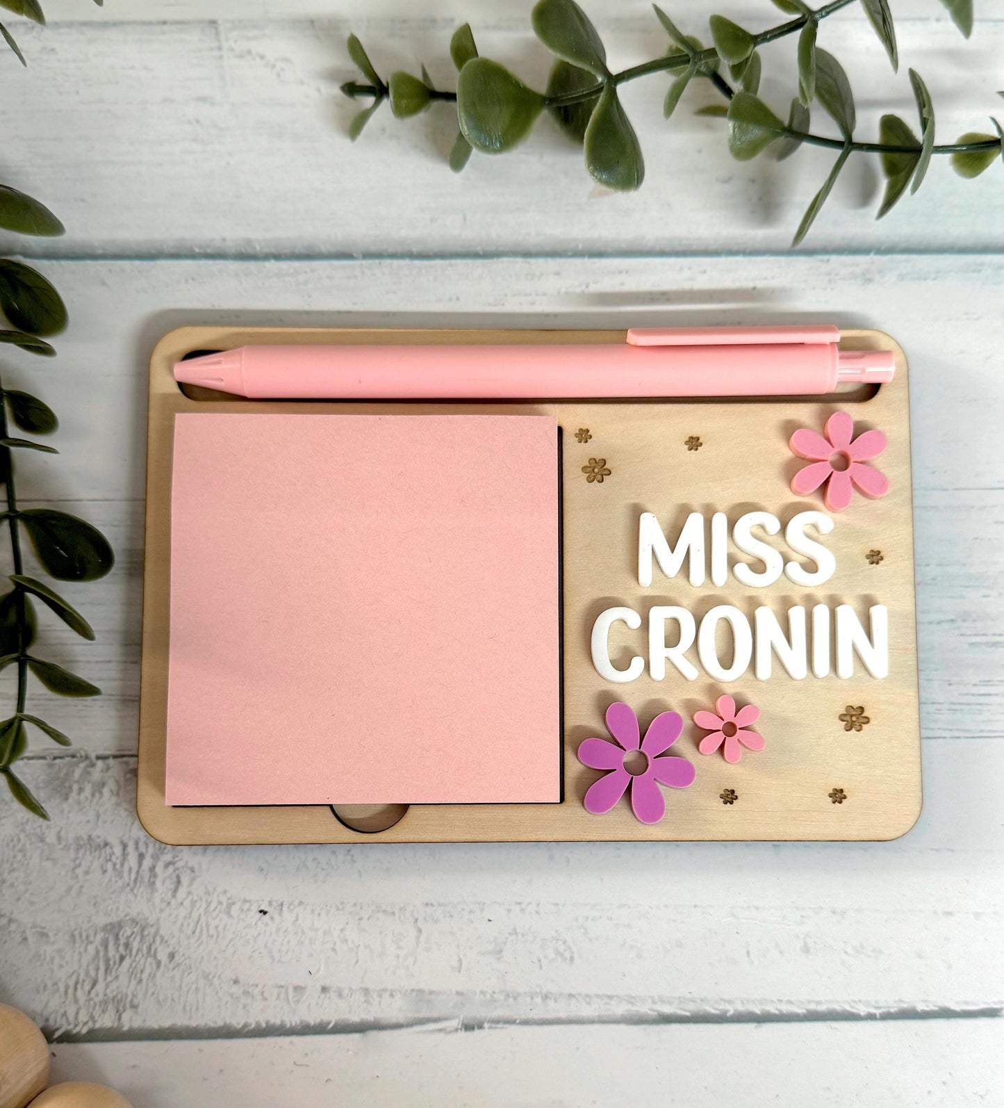 Personalised Post It Note Holder - Daisy