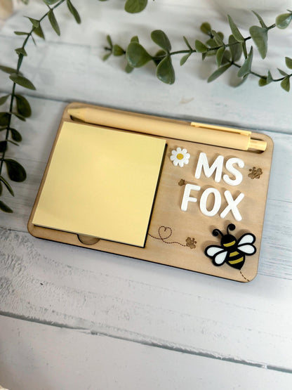 Personalised Post It Note Holder - Bee