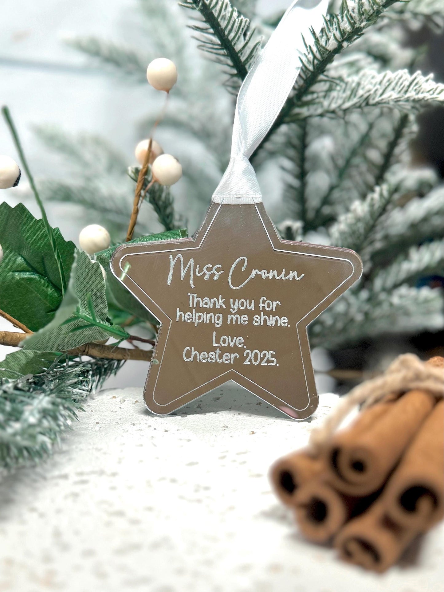 Christmas Star Teacher Gift Ornament