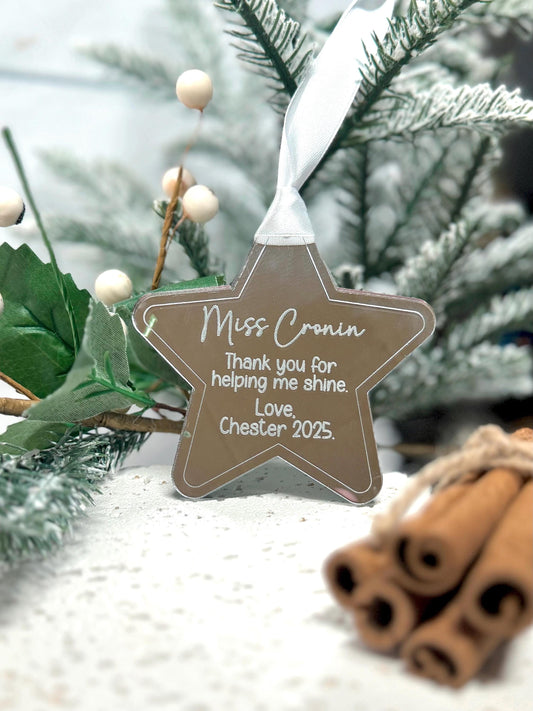 Christmas Star Teacher Gift Ornament